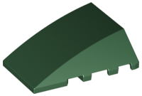 Brick Wedged, Curved 4 x 4 No Top Studs in Dark Green