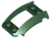 Wheel Arch, Curved Wedge 4 x 3 with 2 x 2 Opening and 4 Studs in Dark Green