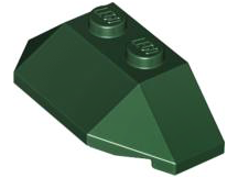 Brick Wedged, Sloped 45° 2 x 4 Triple in Dark Green