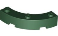 Brick Round Corner 4 x 4 Macaroni Wide with 3 Studs in Dark Green