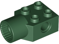 Technic Brick Special 2 x 2 with Pin Hole, Rotation Joint Socket in Dark Green