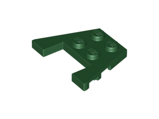 Wedge Plate 3 x 4 with Stud Notches in Dark Green