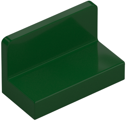 Panel 1 x 2 x 1 [Rounded Corners] in Dark Green