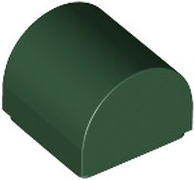 Brick Curved 1 x 1 x 2/3 Double Curved Top, No Studs in Dark Green