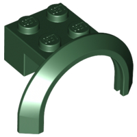 Wheel Arch, Mudguard 4 x 2 1/2 x 2 with 2 x 2 Plate in Dark Green