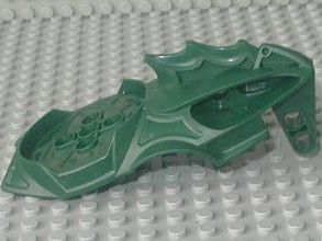 Large Figure Head Visorak with 7 Pin Holes and Axle Hole (Keelerak) in Dark Green
