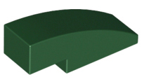 Brick Curved 3 x 1 No Studs in Dark Green