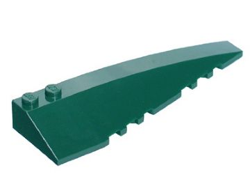 Brick Wedged, Curved 10 x 3 Right in Dark Green