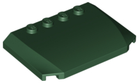 Brick Wedged, Curved Triple 4 x 6 x 2/3 with 4 Studs in Dark Green