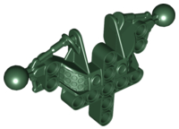 Large Figure Skeletal, Torso, Upper, with 2 Ball Joints (Toa Inika) in Dark Green