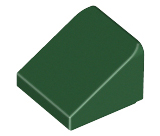 Brick Sloped 30° 1 x 1 x 2/3 (Cheese Slope) in Dark Green