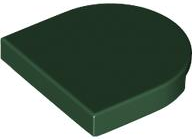 Tile Round 2 x 2 Half Circle in Dark Green