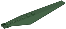 Hinge Plate 1 x 12 Locking with Angled Side Extensions and Tapered Ends, 7 Teeth in Dark Green