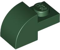 Brick Curved 1 x 2 x 1 with Curved Top in Dark Green