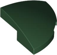 Brick Round Corner, Curved 2 x 2 x 2/3 Quarter Circle With 1 x 1 Bottom Cutout in Dark Green