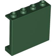 Panel 1 x 4 x 3 [Side Supports / Hollow Studs] in Dark Green