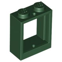 Window 1 x 2 x 2 Flat Front in Dark Green