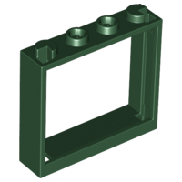 Window 1 x 4 x 3 without Shutter Tabs in Dark Green