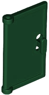 Door for Window Frame 1 x 4 x 3, Semicircular Handle Holes on Back in Dark Green