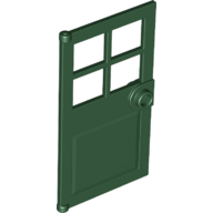 Door 1 x 4 x 6 with 4 Panes and Stud Handle in Dark Green