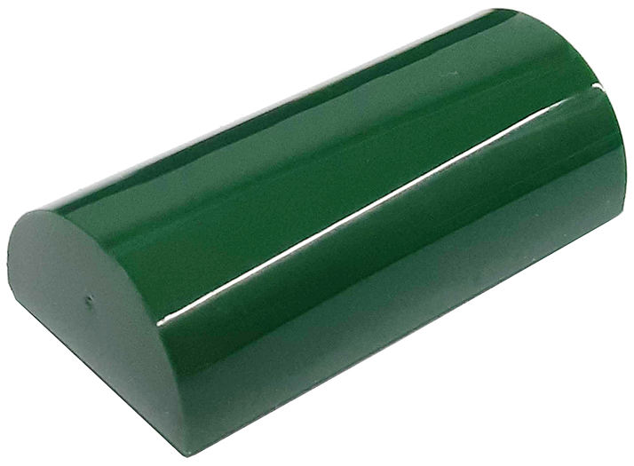 Brick Curved 2 x 4 Double, No Studs, with Groove in Dark Green