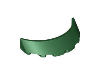 Windscreen 3 x 6 x 1 Curved with 2 Circular Stud Holders in Bottom in Dark Green