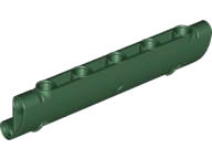 Technic Panel Curved 11 x 3 with 2 Pin Holes through Panel Surface in Dark Green