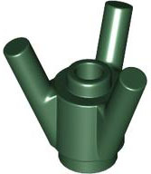 Brick Round 1 x 1 with 3 Bars in Dark Green
