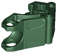 Large Figure Hand, Fist with Axle Hole, 3 Fingers in Dark Green