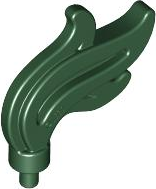Flame / Headwear Accessory Plume / Feather, Triple Point in Dark Green