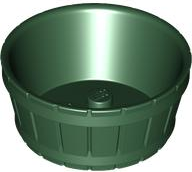Barrel Half Large with Axle Hole in Dark Green