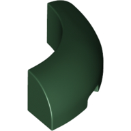 Brick Round Corner 3 x 3 x 1 No Studs in Dark Green