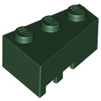 Brick Wedged, Angled 3 x 2 Right in Dark Green