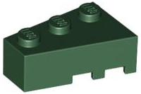 Brick Wedged, Angled 3 x 2 Left in Dark Green