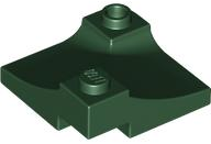 Brick Curved, Internal Double, 3 x 3 with 1/3 Inverted Cutout, Corner in Dark Green