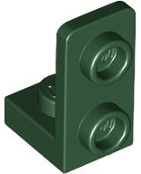 Bracket 1 x 1 - 1 x 2 Inverted in Dark Green