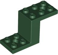 Bracket 5 x 2 x 2 1/3 with Holes, Inside Stud Holder in Dark Green