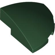 Brick Round Corner, Curved 3 x 3 x 1 Quarter Circle in Dark Green