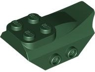 Brick Special 2 x 5 with Slope, Studs on Side in Dark Green