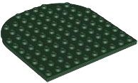 Plate 10 x 10 with Rounded End in Dark Green