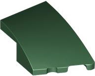 Brick Wedged, Curved 3 x 2 with Stud Notch Right in Dark Green
