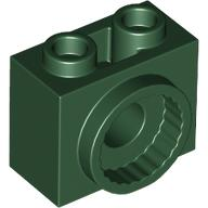 Brick Special 1 x 2 x 1 1/3 with Rotation Joint Socket in Dark Green