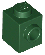 Brick Special 1 x 1 with Stud on 1 Side in Dark Green