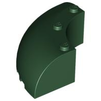 Brick Round Corner 6 x 6 x 2 in Dark Green