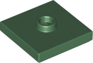 Plate Special 2 x 2 with Groove and Center Stud (Jumper) in Dark Green
