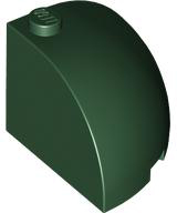 Brick Round Corner 3 x 3 x 2 Dome Top in Dark Green