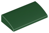Brick Curved 2 x 4 x 2/3 No Studs, with Bottom Tubes in Dark Green