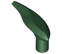 Large Figure Barb / Horn, Flame in Dark Green