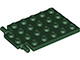Plate Special 4 x 6 with Trap Door Hinge [Long Pins] in Dark Green