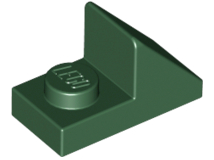 Brick Sloped 45° 2 x 1 with 2/3 Cutout [Original Version] in Dark Green